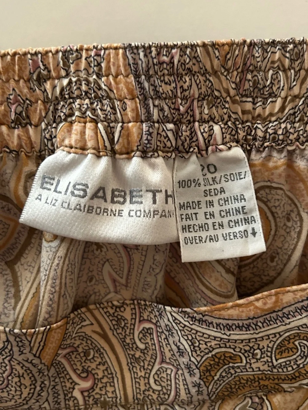 Elisabeth Liz Claiborne 100% Silk Paisley Maxi Skirt